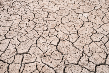 The cracked dry ground because of drought, Concept drought and crisis environment.