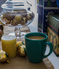 Christmas morning table setting decoration