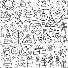 Christmas set, seamless pettern for your design