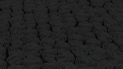 Pattern from black flowers