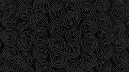 Pattern from black flowers