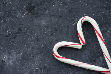 Candy Cane Heart on a concrete background
