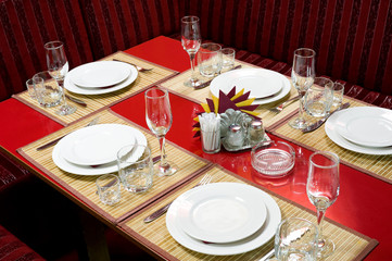 laid restaurant table