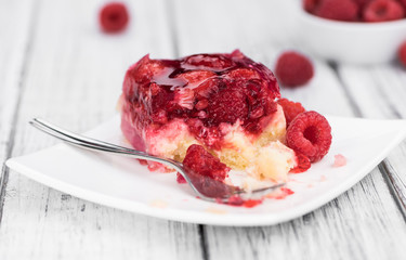 Piece of Raspberry Cake (selective focus)