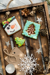 Beautiful background with gingerbread cookies