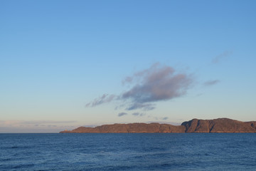 Beautiful landscape of the Barents Sea at the arctic coast in Teriberka