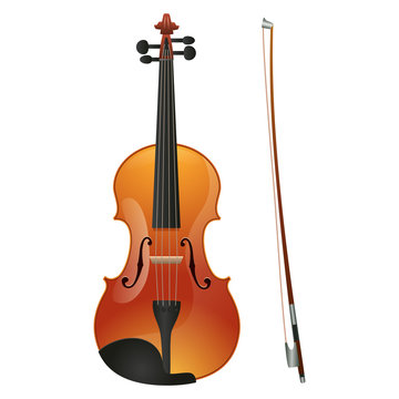 Violin isolated on white background. Vector illustration