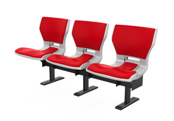 Red Stadium Seats Isolated