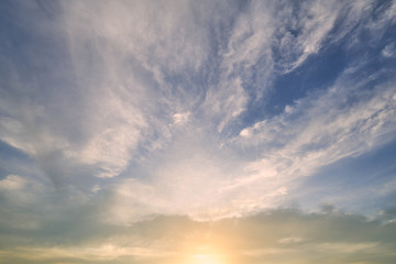 Naklejka na ściany i meble beautiful soft clouds and blue sky background