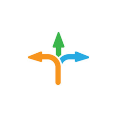 three way color vector icon