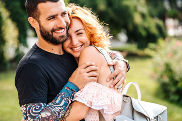 Cute couple in summer park © teksomolika