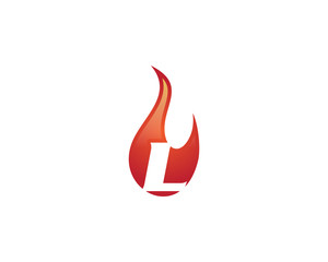l letter flame logo