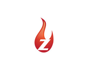 z letter flame logo