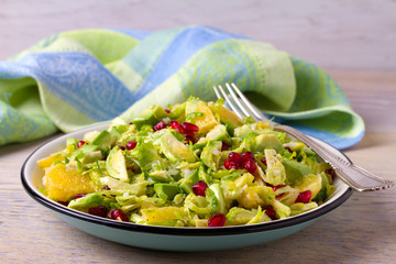 Brussels Sprouts Pomegranate, Avocado, and Citrus Salad, horizontal