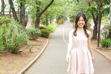 Young woman going on a date outdoors