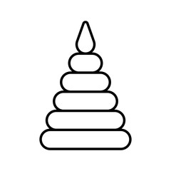 Pyramid. Baby icon on a white background, line vector design.