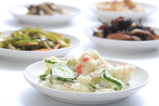Potato salad and Japan variety of dishes