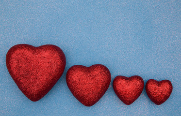 Obraz premium Valentines Themed Background on a Blue Glitter