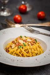 Italian spaghetti carbonara
