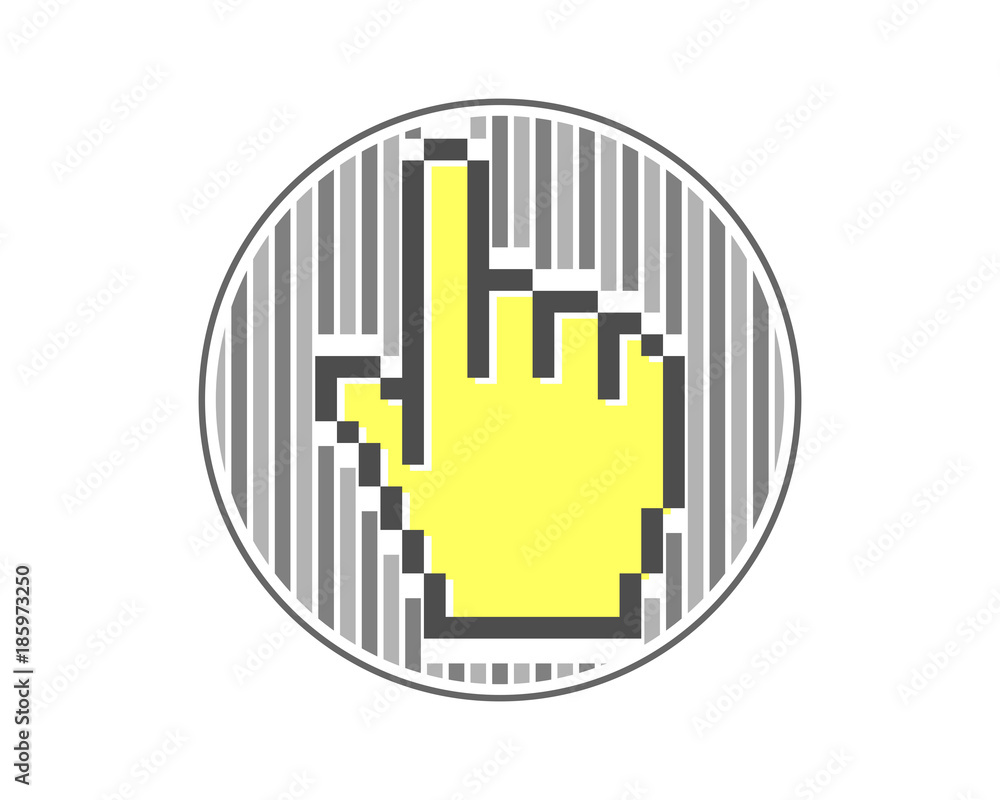 Poster cursor hand icon pointer mouse internet web network image vector