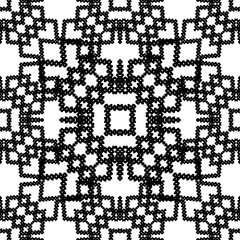 Black and White Seamless Ethnic Pattern