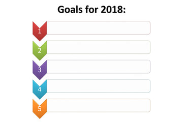 Goals title on colorful charts on white background.