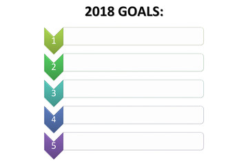 Goals title on colorful charts on white background