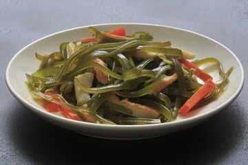 Boiled of cut kelp