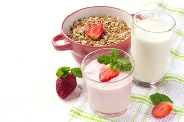 Delicious breakfast on table