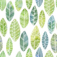 seamless pattern with decorative leaves