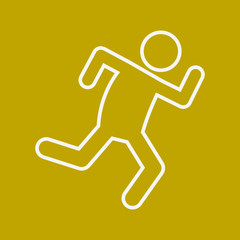 Marathon Run Outline Sport Figure Symbol Vector Illustration Graphic