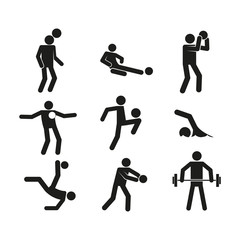 Sport Abstract Figure Symbol Vector Illustration Graphic Set