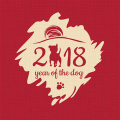 Chinese New Year 2018. Dog. Vector illustration