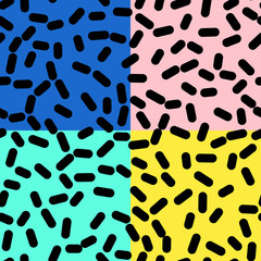 Retro Seamless Pattern in Memphis Style Design