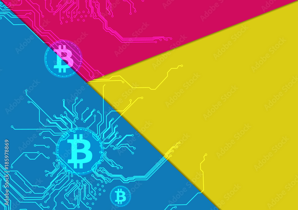 Poster abstract bitcoin vector background. illustration vector design