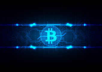 Abstract Circuit  Bitcoin Technology Background Illustration vector desing