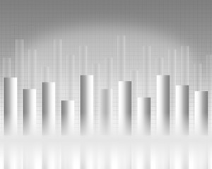 Business chart with uptrend line graph, bar chart