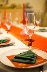 Green napkin  as a fir-tree