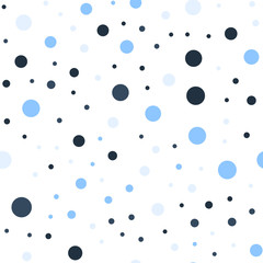 Colorful polka dots seamless pattern on black 15 background. Exquisite classic colorful polka dots textile pattern. Seamless scattered confetti fall chaotic decor. Abstract vector illustration.