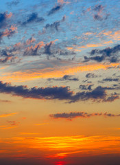 Beautiful sunrise and cloudy sky.