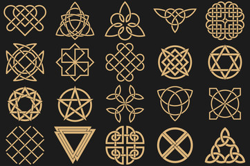 Set of ancient symbols