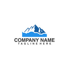 mountain and cloud vector logo