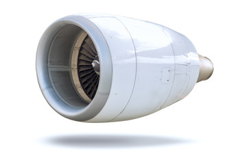 Aircraft Turbine Jet Engine isolated on white with clipping path