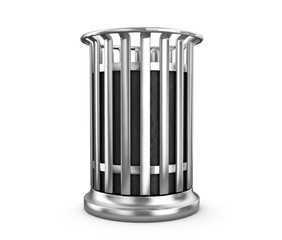 3D rendered of trash can on white background with shadow