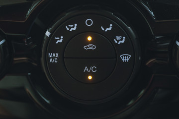 Closeup Car AC Air Conditioner Mode Selector.