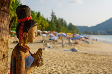 Sunny day at Kamala beach on Phuket Thailand