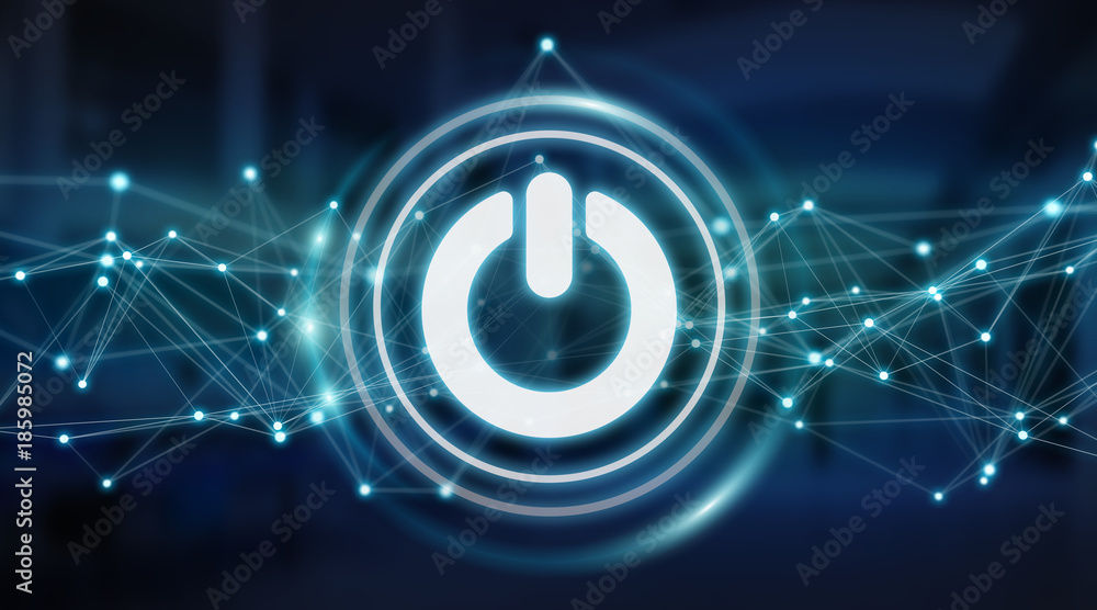 Aufkleber power energy icon with connections 3d rendering