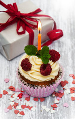 Cupcake and candle