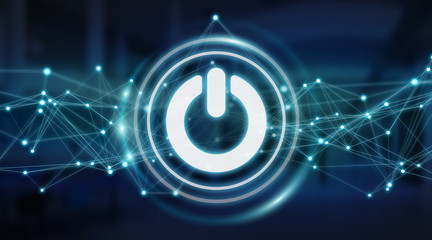 Power energy icon with connections 3D rendering