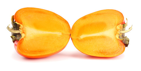 fresh ripe persimmons isolated on white background